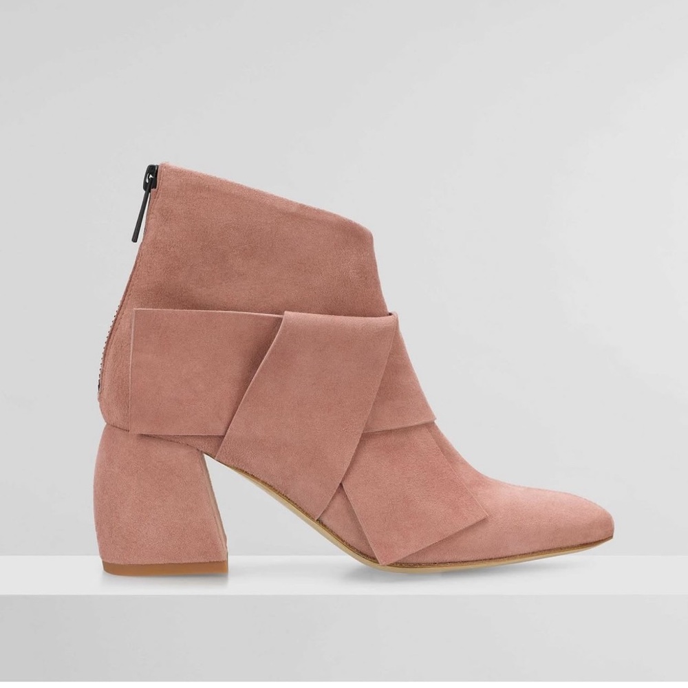 Unique Heel Suede Booties